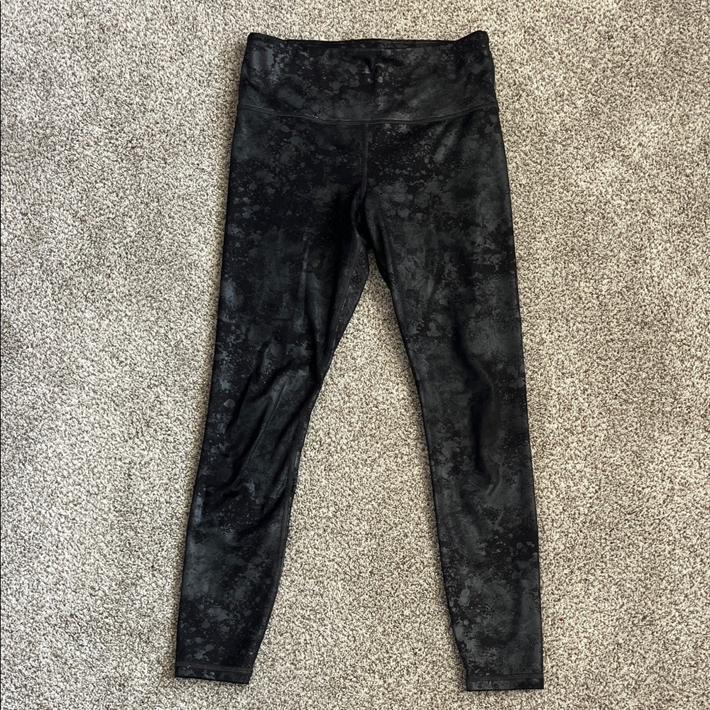 Women’s High-Waist Black Printed Leggings